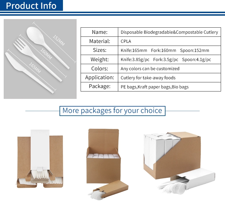 Manufacturer Forks and Knives Set Spoons Compostable Cutlery Biodegradable Cutlery