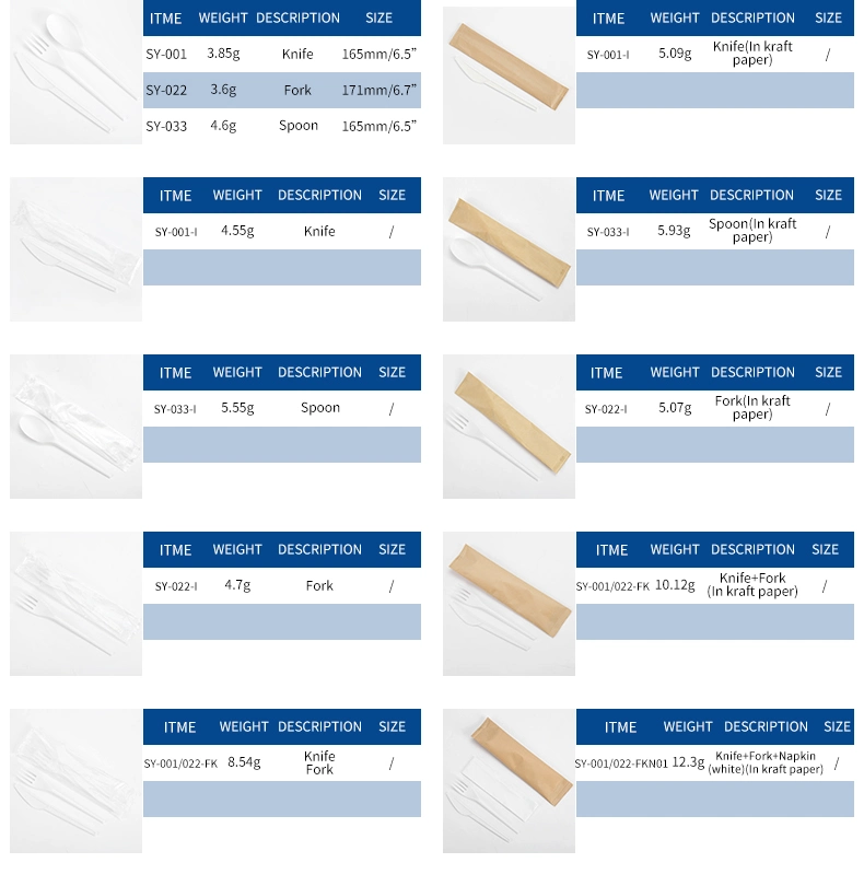 Quanhua OEM PLA Cutlery Disposable Fork Portable Compostable Biodegradable Cutlery